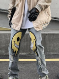 Irregular Ripped Hole Jeans Denim Pant Woman Man Straight Patchwork Baggy boyfriend y2k Punk Kpop Harajuku Streetwear Hip Hop aidase-shop