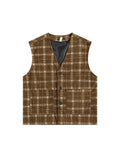 =Aidase Japanese Retro Corduroy Cardigan Sleeveless Jackets Waistcoat Men and Women Spring New Fashion Loose Casual Plaid Vest Tops aidase-shop