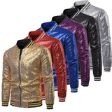 Aidase Men Shiny Blazers Gold Sequin Glitter Suit Jackets Male Nightclub Zipper Suit Blazer DJ Stage Blazers aidase-shop