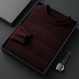 Men's Striped Knitwear Round Neck Straight Sleeve Pullover Fashion City Simple Warm Sweater aidase-shop