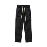 64.35Aidase High Street Multi-pocket Drawstring Overalls Mens Straight Vibe Style Oversize Casual Cargo Pants Hip Hop Loose Baggy Trousers aidase-shop