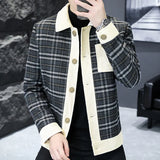 Aidase men's winter outfits Autumn Fashion Plaid Jacket for Men Long Sleeve Casual Business Coats Social Streetwear Social Windbreaker Jaqueta Masculina aidase-shop