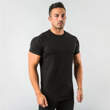 Aidase New Fashion Plain Tops Tees Fitness Mens T Shirt Short Sleeve Muscle Joggers Bodybuilding Tshirt Male Gym Clothes Slim Fit Shirt aidase-shop