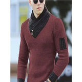 Aidase 2024 New Pullover American Men's Scarf Collar Sweater Knitted Sweater Long Sleeved Knitwear Men Women Spliced Sweater Jacket aidase-shop