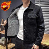 Aidase Winter Denim Jackets Man Black Plus Size Cowboy Coat for Men Warm Padded Elatic Cheap Price Stylish Trendy New in Rock Y2k aidase-shop