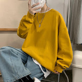 Aidase 2022 Sweatshirt Fall Harajuku O-Neck Oversized Sweater Casual Velvet Long Sleeve Basic Top Casual Wear aidase-shop