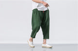 Aidase  Black Linen Cropped Trousers 2019 Ethnic Style Harem Pants Mens Baggy Pants Summer Japanese Loose Joggers aidase-shop