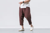 Aidase  Black Linen Cropped Trousers 2019 Ethnic Style Harem Pants Mens Baggy Pants Summer Japanese Loose Joggers aidase-shop