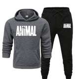 Aidase Mens Autumn Winter Animal Print Sweatshirt Tops Pants Sets Hoodies+Pants Jogging Sport Suit Track Running Two Sportswear aidase-shop