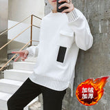 Aidase Spring and Autumn New Korean-Style  Long-Sleeved Men's Loose  Front Short Back Long round Collar Top aidase-shop