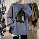 Aidase Men's Sweater Korean personality pullover top goth oversized Harajuku all-match kawaii bottoming female wool sweater couple wear aidase-shop