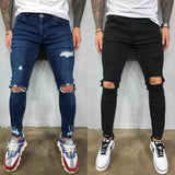 Mens Jeans Black Blue Cool Skinny Ripped Stretch Slim Elastic Denim Pants Large Size For Male Spring Summer Autumn Hip Hop aidase-shop