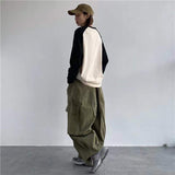 Aidase   Streetwear Loose Casual Pants Large Pocket Wide Leg Pants Overalls Retro Super Military Oversized Sweatpants Fashion Trousers aidase-shop