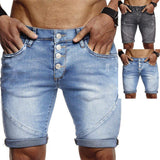 Men Denim Shorts Ripped Skin-friendly Polyester Summer Mens Short Pants Classic distressed ripped short jeans Streetwear 2021 aidase-shop