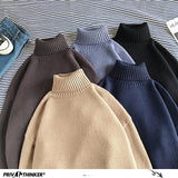 Aidase  Privathinker Winter Warm Men's Turtleneck Sweaters Solid Color Korean Man Casual Knitter Pullovers  Harajuku Male Sweaters aidase-shop