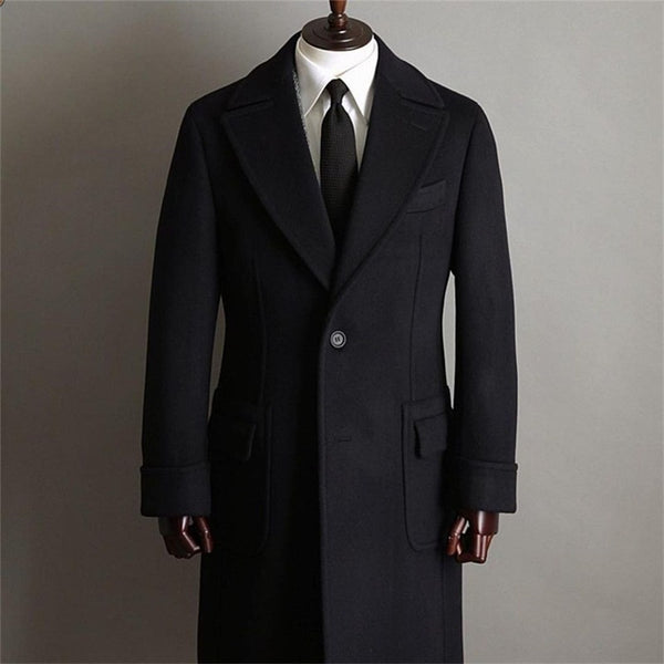 Formal Black Men Suits Thick Wool Custom Made Men Jacket Windbreaker H ...