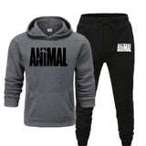 Aidase Mens Autumn Winter Animal Print Sweatshirt Tops Pants Sets Hoodies+Pants Jogging Sport Suit Track Running Two Sportswear aidase-shop