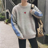 Aidase Men's Sweater Korean personality pullover top goth oversized Harajuku all-match kawaii bottoming female wool sweater couple wear aidase-shop