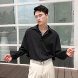 Fashion Sexy Mens Shirts Harajuku Korean Temperament Vintage White Mens Shirts Top Quality Classic Loose Casual Long Sleeve Tops aidase-shop