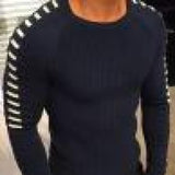 Modern Men Knitted Sweater Patchwork Round Neck Slim Warm Keeping Top Winter Men Pullover Sweaters aidase-shop