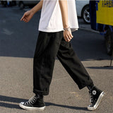 Aidase Simple Pants Men Casual Solid Loose All-match Large Size S-5XL Students Ankle Length Trousers Trendy Males Retro Ulzzang Popular aidase-shop