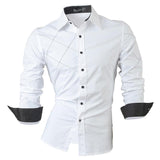 jeansian Spring Autumn Features Shirts Men Casual Long Sleeve Casual Slim Fit Male Shirts Zipper Decoration (No Pockets) Z015 aidase-shop