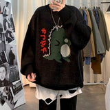 Aidase Men's Sweater Korean personality pullover top goth oversized Harajuku all-match kawaii bottoming female wool sweater couple wear aidase-shop