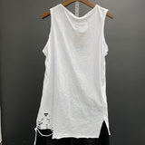 Aidase  Cotton Solid Women Tank Tops 2021 Summer New T-Shirts O-neck Hole Loose Casual All Match Female Pulls Tops Tees aidase-shop