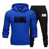 Aidase Mens Autumn Winter Animal Print Sweatshirt Tops Pants Sets Hoodies+Pants Jogging Sport Suit Track Running Two Sportswear aidase-shop