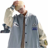 Aidase 2022 Korean Clothes Autumn Baseball Uniform Men Patchwork Loose All-match Jacket Trend Harajuku Streetwear Men Winter Jackets Coat aidase-shop