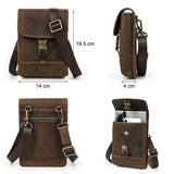 Aidase Crazy Horse Leather Crossbody Bag For Men Luxury Brand Small Shoulder Bags Fashion Male Messenger Bag For iPad aidase-shop