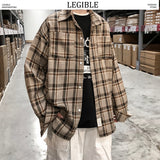 Aidase Spring Plaid Vintage Shirt Mens Office Harajuku Casual Shirts Male Long Sleeve Oversize Clothes 5XL aidase-shop