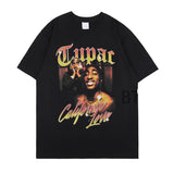 Aidase   2022 New 2pac Rap T Shirts print O-Neck Short Sleeve Regular Mens Top Quality Hip hop tShirt Tupac cotton black oversize t-shirt aidase-shop