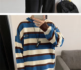 Aidase Pullovers Men Long Sleeve Tops Fall Fashion Vintage Striped Design All-match Students Loose O-neck Harajuku Streetwear Chic Male aidase-shop