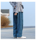 Men Corduroy Harajuku Wide Leg Pants Overalls Mens Japanese Streetwear Sweatpants Male Korean Casual Joggers Pants aidase-shop