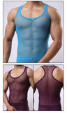 Aidase Men T-shirt Wrestling Mesh Sexy Breathable Singlet Men Shirts For Men Undershirts Gay Body Hombre Roupas Masculinas Solid aidase-shop