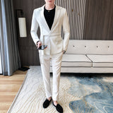 Aidase Spring New Suit Men Single Button Mens Slim Fit Suits with Pant Casual Stage Wedding Dress Belt Prom Tuxedo Costume Homme aidase-shop