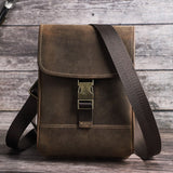 Aidase Crazy Horse Leather Crossbody Bag For Men Luxury Brand Small Shoulder Bags Fashion Male Messenger Bag For iPad aidase-shop