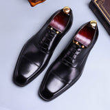 Handmade First Layer Cow Leather Shoes Men Four Seasons Brand Formal Business Dress Genuine Leather Shoes for Gentleman aidase-shop