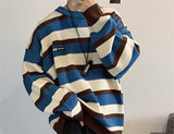 Aidase Pullovers Men Long Sleeve Tops Fall Fashion Vintage Striped Design All-match Students Loose O-neck Harajuku Streetwear Chic Male aidase-shop