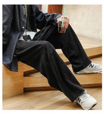 Men Corduroy Harajuku Wide Leg Pants Overalls Mens Japanese Streetwear Sweatpants Male Korean Casual Joggers Pants aidase-shop