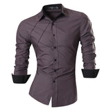 jeansian Spring Autumn Features Shirts Men Casual Long Sleeve Casual Slim Fit Male Shirts Zipper Decoration (No Pockets) Z015 aidase-shop