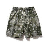 Flowers Full Print Casual Shorts Mens Summer Half Pants Elastic Waist Loose Knee-length Shorts Men aidase-shop