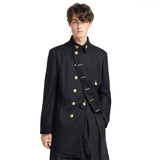 Aidase Gold button single breasted military uniform black Italian men's suit loose large coat fashion aidase-shop