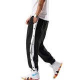 new men hip hop pants side buttons men's elastic waist loose style men joggers trousers aidase-shop