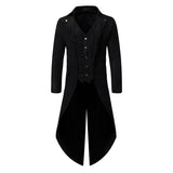 Men's Party Nightclub Irregular Tuxedo Single Breasted Long Sleeves Slim Fit Trench Coat B2 aidase-shop