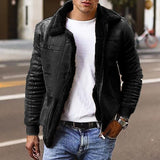 Aidase Winter Solid Warm Velvet Long Sleeve Composite Jackets Coat Men Vintage Turn-down Collar Zip-up Coats Men's Fashion Streetwear aidase-shop
