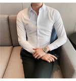 British Style Long Sleeve Shirt Men Clothing Fashion  Autumn Business Formal Wear Chemise Homme Slim Fit Camisa Masculina aidase-shop