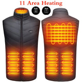 Aidase  Men USB Infrared 11 Heating Areas Vest Jacket Men Winter Electric Heated Vest Waistcoat For Sports Hiking Oversized 5XL aidase-shop