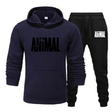 Aidase Mens Autumn Winter Animal Print Sweatshirt Tops Pants Sets Hoodies+Pants Jogging Sport Suit Track Running Two Sportswear aidase-shop